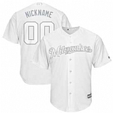 Milwaukee Brewers Majestic 2019 Players' Weekend Cool Base Roster Customized White Jersey,baseball caps,new era cap wholesale,wholesale hats